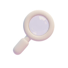 magnifying glass 3d unique stylish playful icon isolated on transparent background png for search and analysis design