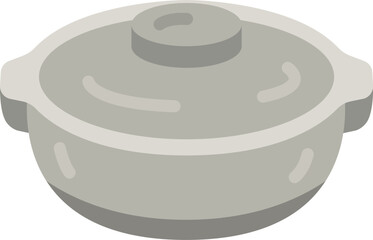 蓋をした、土鍋のアイコンのイラスト