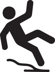 Falling Down Stair Icon with Long Shadow