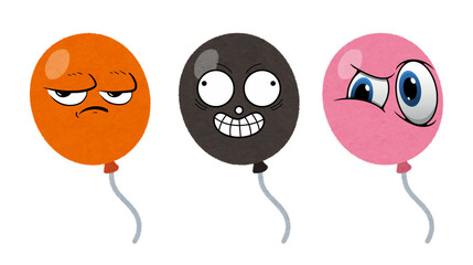 Set of balloons vector icons cute cartoon illustrations