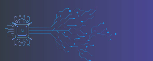 AI banner concept for internet technology. 