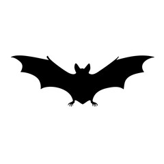 Fototapeta premium Bat silhouette flying with wide wings isolated on transparent background