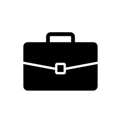 Classic black briefcase with a silver clasp and handle isolated on white background isolated on transparent background