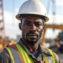 Serious construction worker portrait
