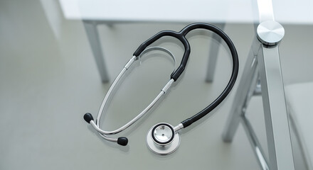 A Stethoscope and Pen on a Doctor's Clean Desk