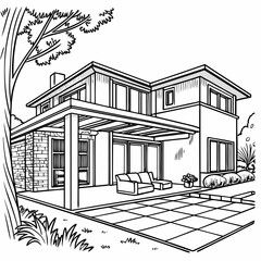 sketch of house