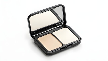 Pressed Powder Duo Compact Mockup – Blank Cosmetic Case with Two Shades and Built-In Mirror – Realistic Beauty Packaging for Makeup Branding, Product Showcase, and Professional Design