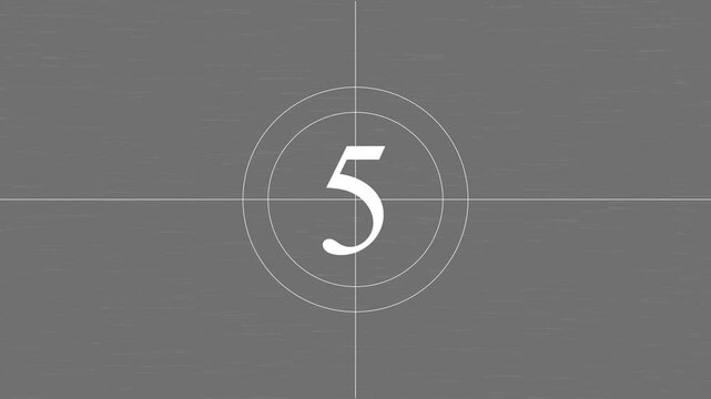 10 seconds countdown timer animation, old film countdown animation with black background, Countdown movie from 10 to 0 number. 4k footage video animation.