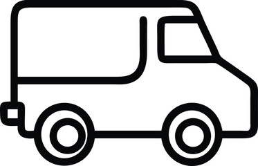 Bold Line Duotone Shuttle Minibus Flat Vector Icon for Public Transit, Group Travel, and Modern Transportation Infographics, Isolated on White Background.

