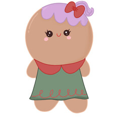 Cute Gingerbread Christmas PNG.