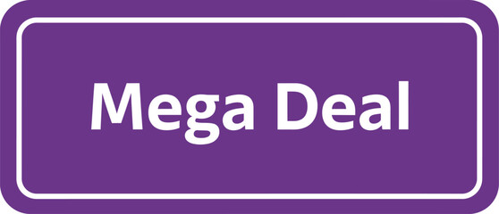 Purple button with white text announcing a mega deal for shoppers