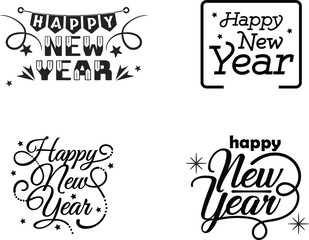Happy new year letters banner, Happy new year vector art and illustration. can use for, landing page, template, ui, web, mobile app, poster, banner, flyer, background