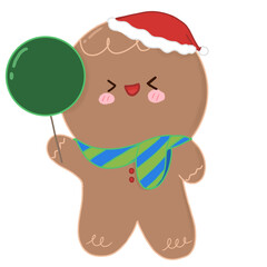 Cute Gingerbread Christmas PNG.