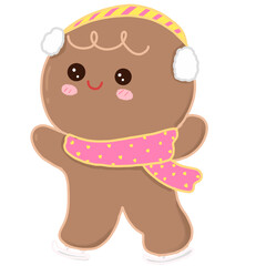 Cute Gingerbread Christmas PNG.