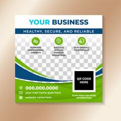 Modern and creative medical healthcare services social media post template. illustration of promotion square web banner for hospital clinic doctor or professional online business marketing poster