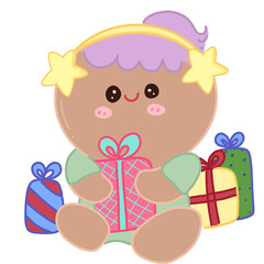 Cute Gingerbread Christmas PNG.