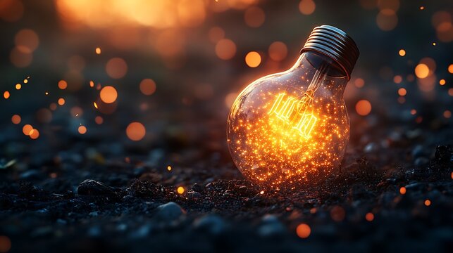 Glowing innovation bulb: Capturing the essence of luminosity and insightful thinking - Powered by Adobe