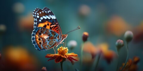 A beautiful butterfly on a flower .