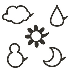 5 simple weather comic bubbles