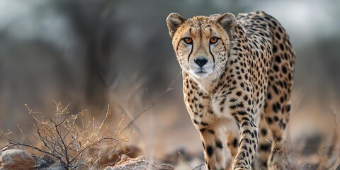A wild cheetah closeup.