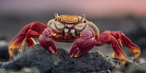 A colorful crab closeup