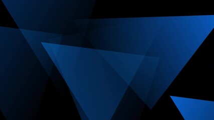 Abstract animated background with dynamic blue triangle shapes, layered geometric design, dark gradient, and smooth motion effect suitable for modern graphic, template, and creative illustration - Powered by Adobe