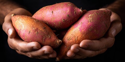 Batata in the human hands.
