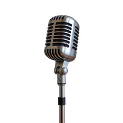 Fototapeta premium Vintage Style Microphone with Silver Finish and Retro Design