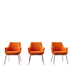Obraz premium Three Modern Orange Chairs in Minimalist Design for Stylish Interiors