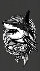 Shark graphic art