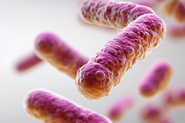 Red virus model viral infection, isolated on white background.