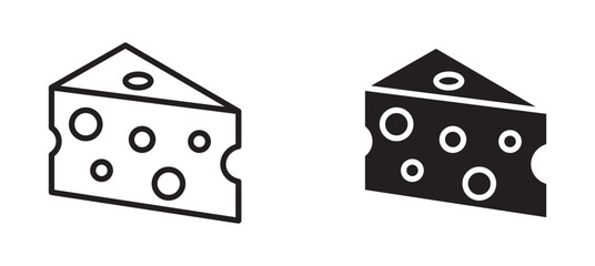 Cheese Slice Icon set, vector illustration . 