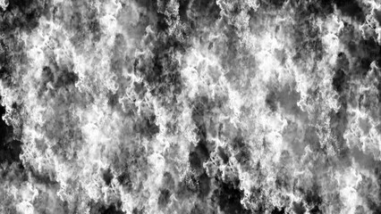 Abstract textured smoke clouds on black background, atmospheric fog and vapor texture for digital art, graphic design, posters, banners, covers, overlays and creative visual projects