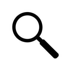 magnifying glass icon black silhouette vector illustration on transparent background
