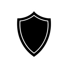 shield icon black silhouette vector illustration on transparent background