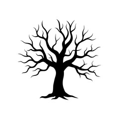 Obraz premium spooky tree icon black silhouette vector illustration on transparent background
