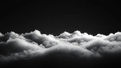 Gray clouds against stark black sky. Dark and dramatic