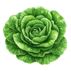 Obraz premium Green rose shaped leafy plant illustration