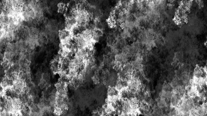 Abstract textured smoke clouds on black background, atmospheric fog and vapor texture for digital art, graphic design, posters, banners, covers, overlays and creative visual projects