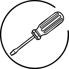 Professional screwdriver icon symbolizing repair maintenance and DIY projects for home improvement and industrial applications