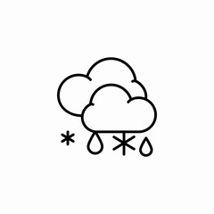 sleet snow rain icon sign vector