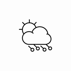 sun cloudy sleet icon sign vector
