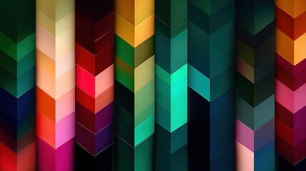 Abstract Colorful Chevron Pattern Columns