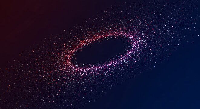 Abstract cosmic background with sparkling dust and dark space for text, titles