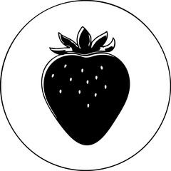 Vibrant strawberry icon symbolizing freshness and healthy eating, perfect for food branding and natural product promotion.