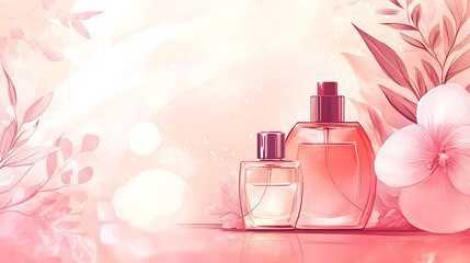 A cute cosmetic-themed background, perfect for use as a decorative backdrop or wallpaper.