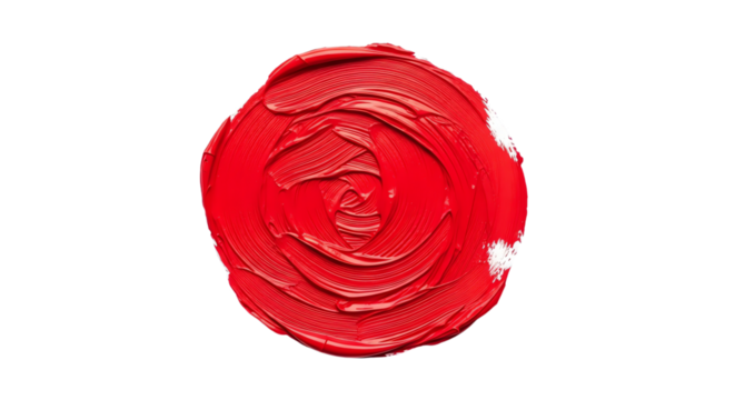 Red paint stroke isolated isolated on transparent background
