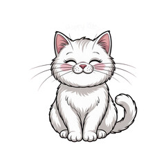 Obraz premium 3d rendered illustration of a happy white kitten isolated on transparent background