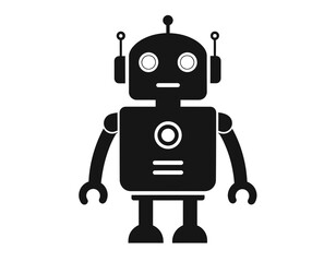 Futuristic Technology Silhouette Icon –  AI Robot