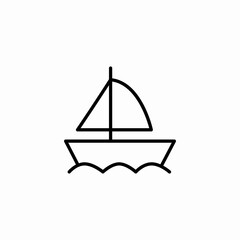 simple sailing boat icon sign vector